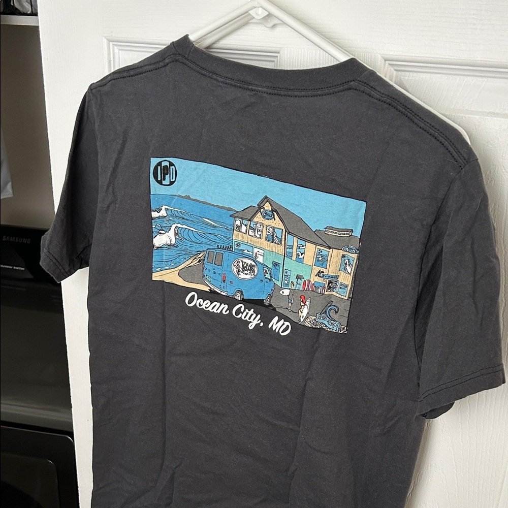 K coast surf shop Ocean City Graphic T-Shirt charcoal gray size medium
